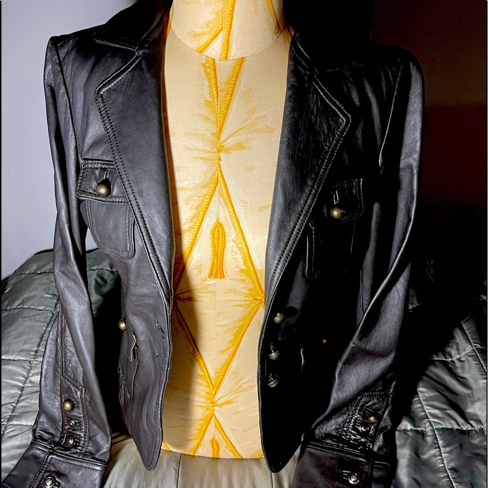 Vintage Bebe leather jacket 100% Genuine Leather